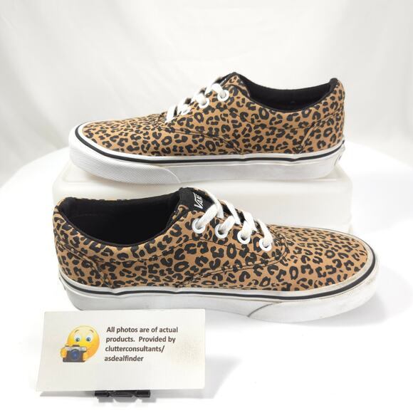 Vans Off the Wall Lace Up Athletic Shoe Womens Size 6 508731 Leopard Print - Picture 4 of 9